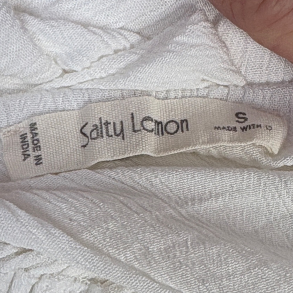 SOLD IN STORE Salty Lemon White Tiered Boho Midi Dress – Size Small - Picture 4 of 6